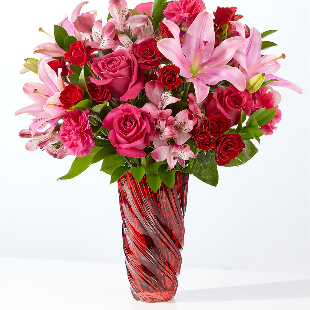 In Love Bouquet with Luxe Swirl Vase – Althoff Floral, Cannon Falls MN