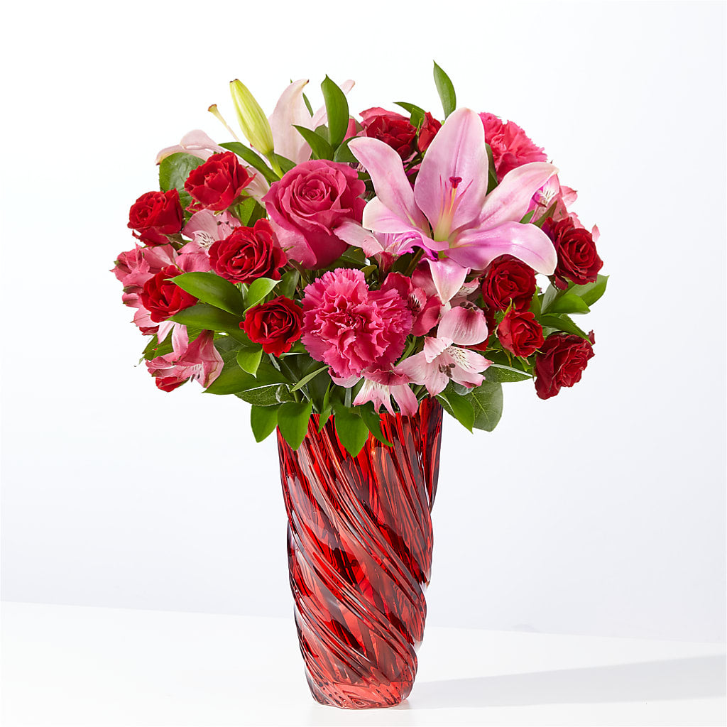 In Love Bouquet with Luxe Swirl Vase – Althoff Floral, Cannon Falls MN
