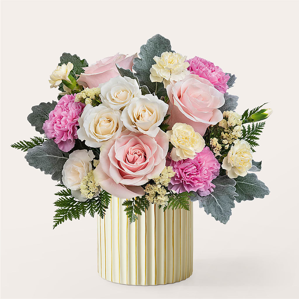 Blissful Moments Bouquet with Ivory Vase – Althoff Floral, Cannon Falls MN