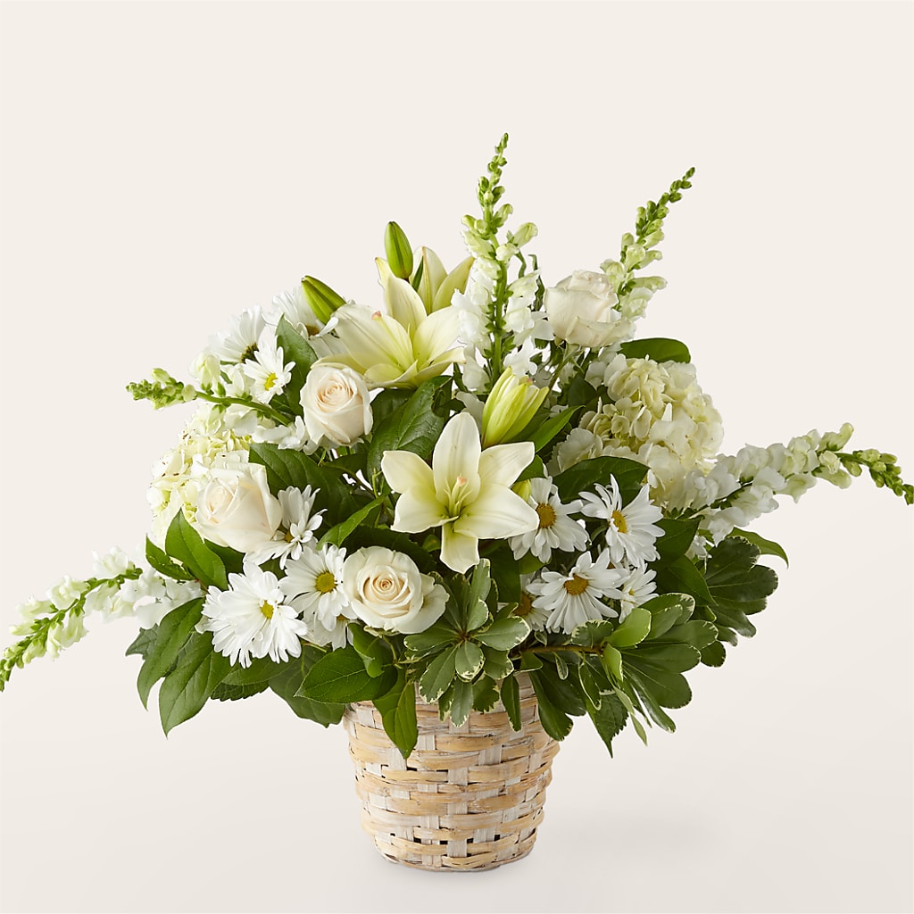 Ivory Elegance Floral Basket – Althoff Floral, Cannon Falls MN