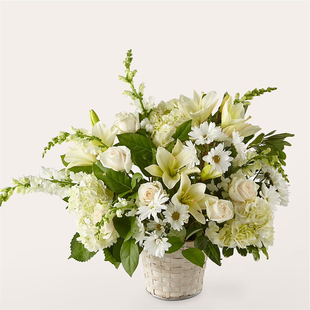Ivory Elegance Floral Basket – Althoff Floral, Cannon Falls MN