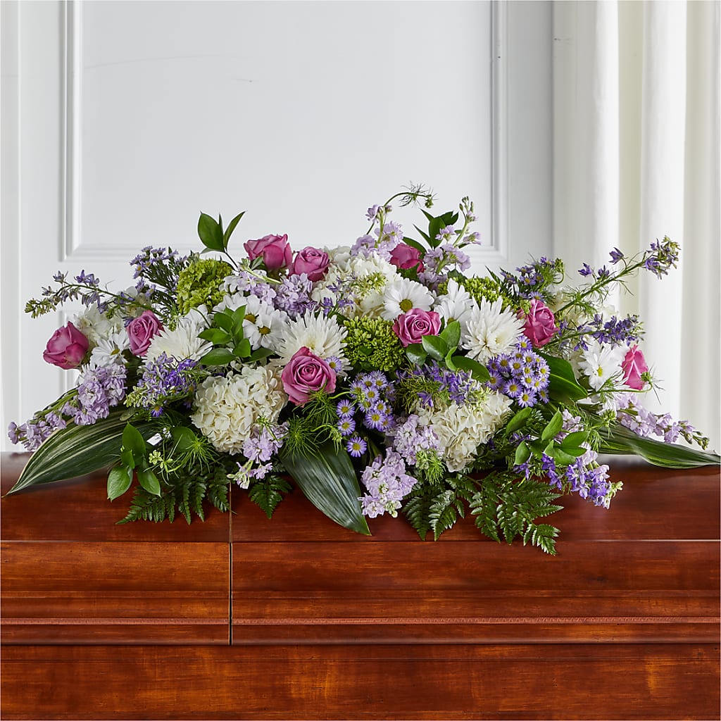 Meadows of Serenity Casket Spray – Althoff Floral, Cannon Falls MN