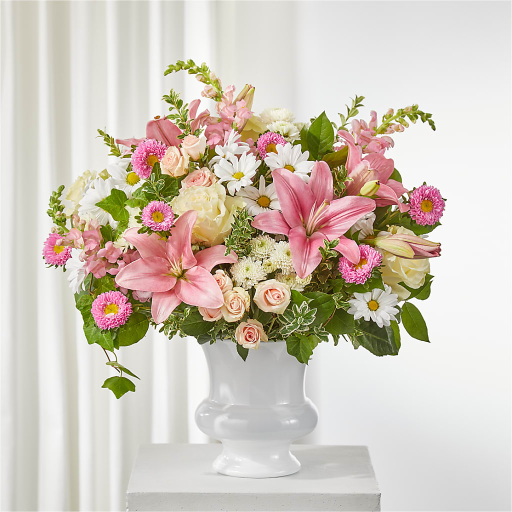 Empathetic Blooms Urn Arrangement – Althoff Floral, Cannon Falls MN