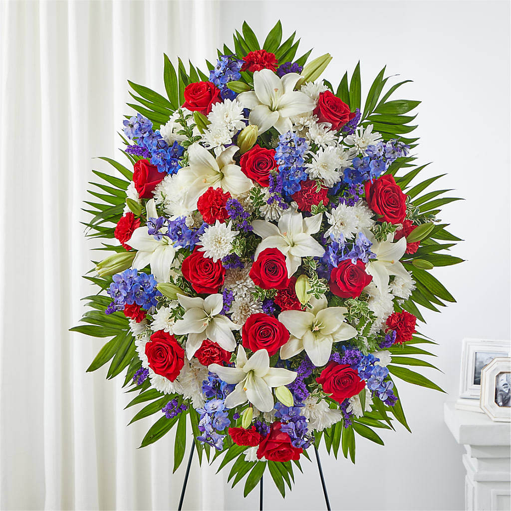 Cherished Service Standing Spray – Althoff Floral, Cannon Falls MN
