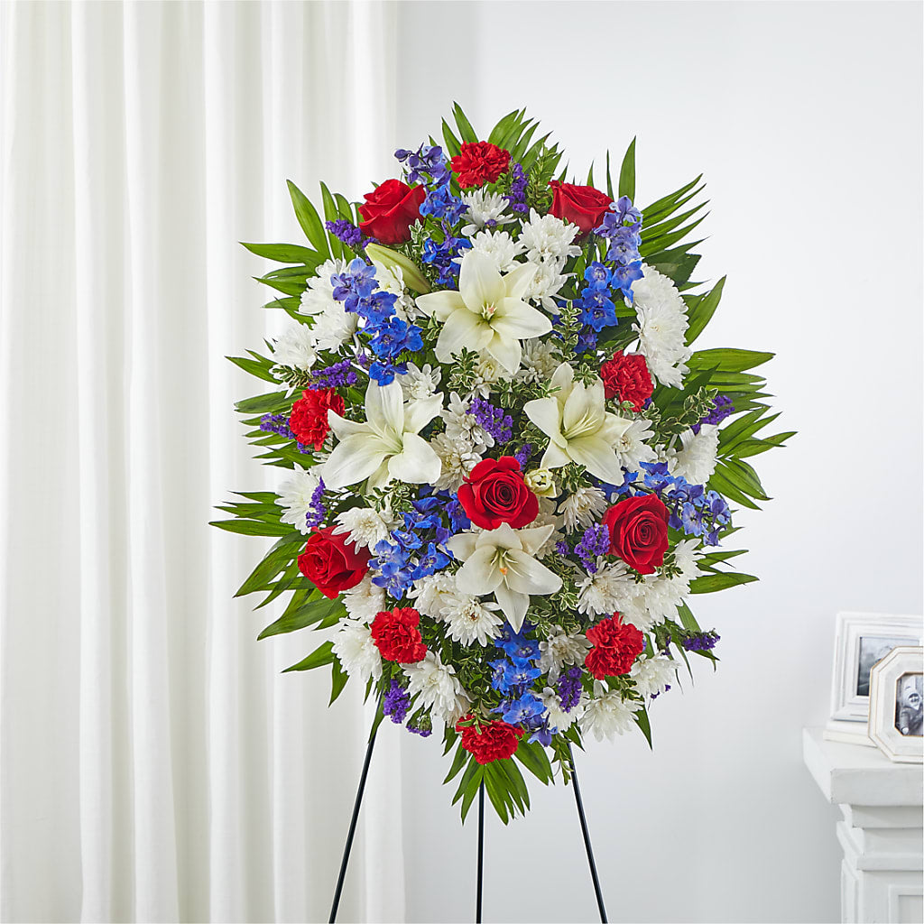 Cherished Service Standing Spray – Althoff Floral, Cannon Falls MN