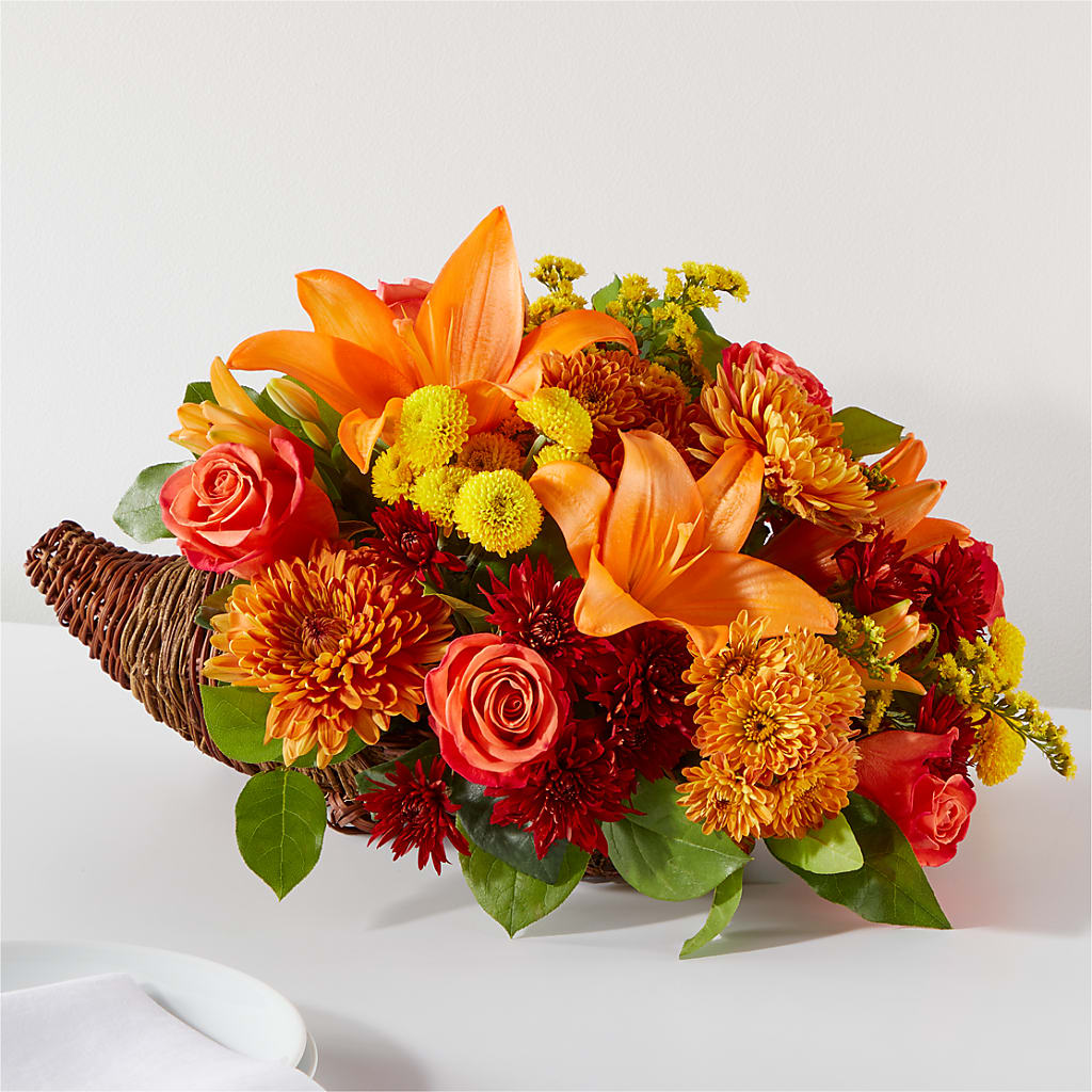 Bouquet of Blessings Cornucopia – Althoff Floral, Cannon Falls MN