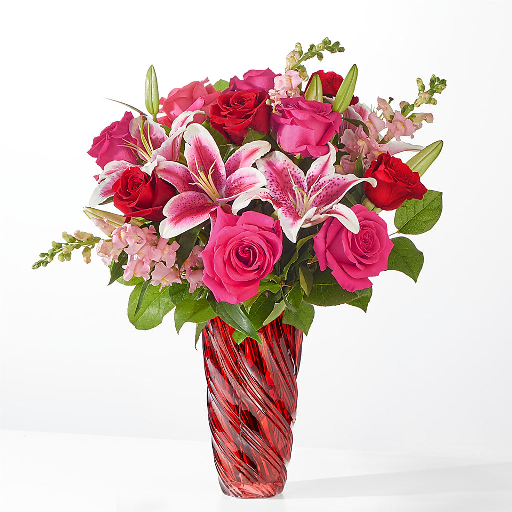 Always You Bouquet with Luxe Swirl Vase – Althoff Floral, Cannon Falls MN