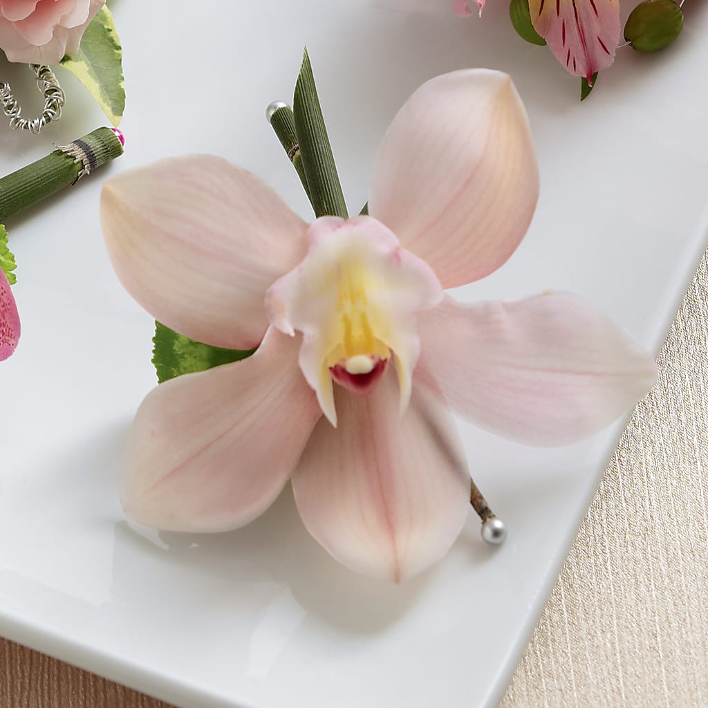 Pink Cymbidium Boutonniere – Althoff Floral, Cannon Falls MN