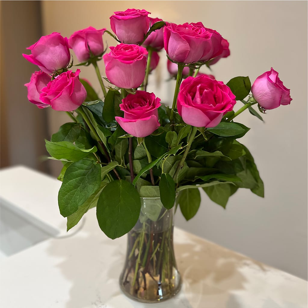 Long Stem Pink Rose Bouquet –  Althoff Floral, Cannon Falls MN