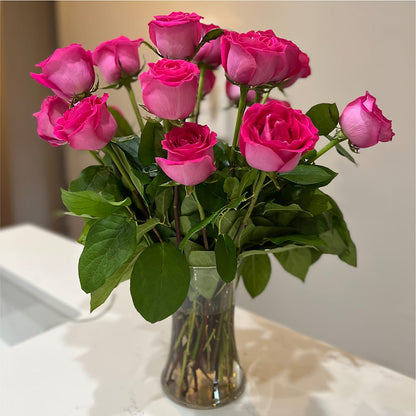 Long Stem Pink Rose Bouquet –  Althoff Floral, Cannon Falls MN