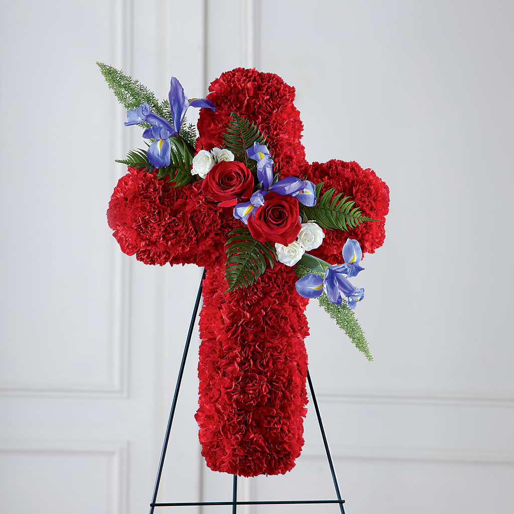 Faithful Hero Floral Cross –  Althoff Floral, Cannon Falls MN