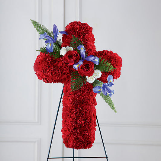 Faithful Hero Floral Cross –  Althoff Floral, Cannon Falls MN