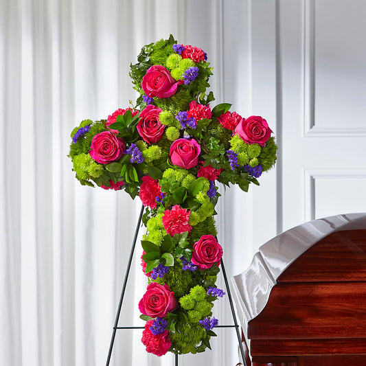 Tribute Rose Floral Cross –  Althoff Floral, Cannon Falls MN