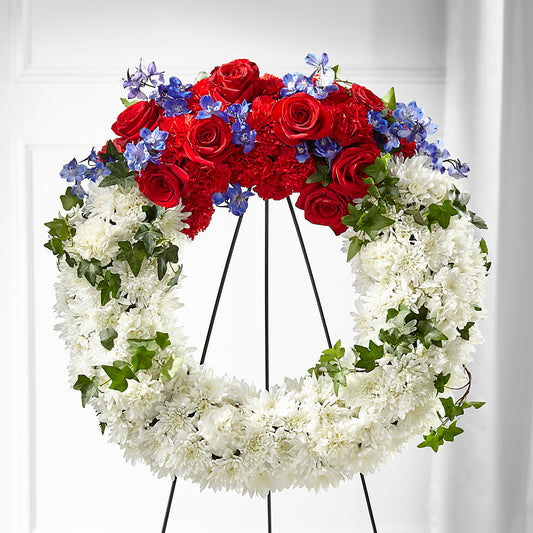 Patriotic Passion Wreath –  Althoff Floral, Cannon Falls MN