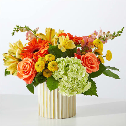 Autumn Sunshine Bouquet with Ivory Vase –  Althoff Floral, Cannon Falls MN
