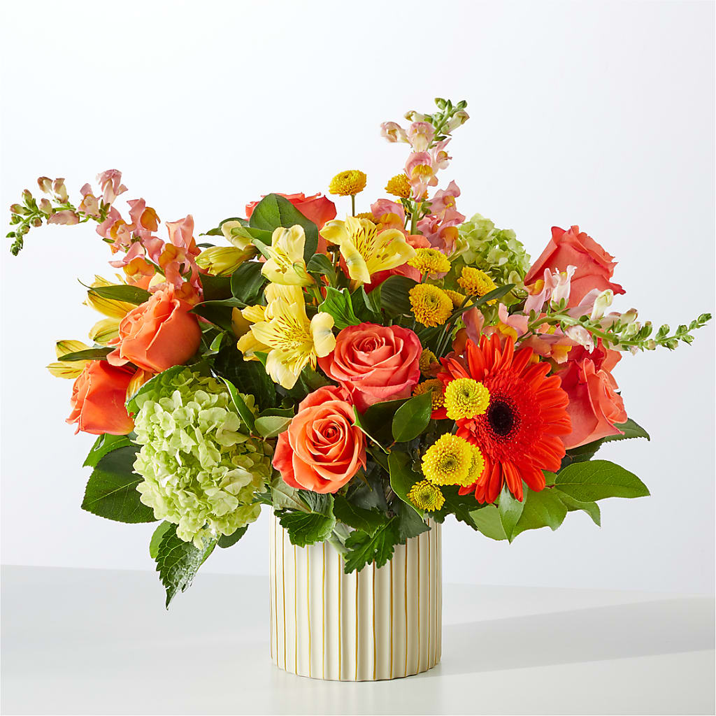 Autumn Sunshine Bouquet with Ivory Vase –  Althoff Floral, Cannon Falls MN