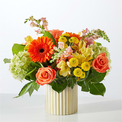 Autumn Sunshine Bouquet with Ivory Vase –  Althoff Floral, Cannon Falls MN