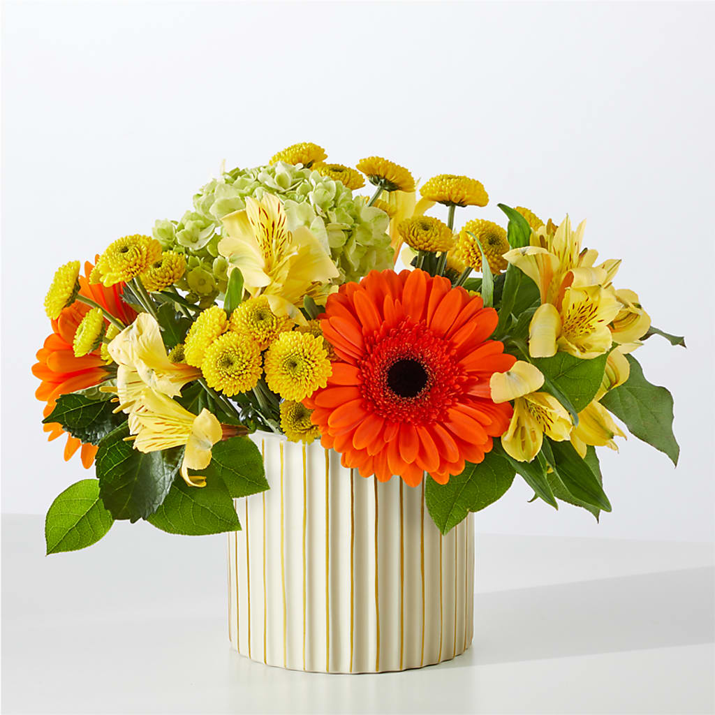 Autumn Sunshine Bouquet with Ivory Vase –  Althoff Floral, Cannon Falls MN