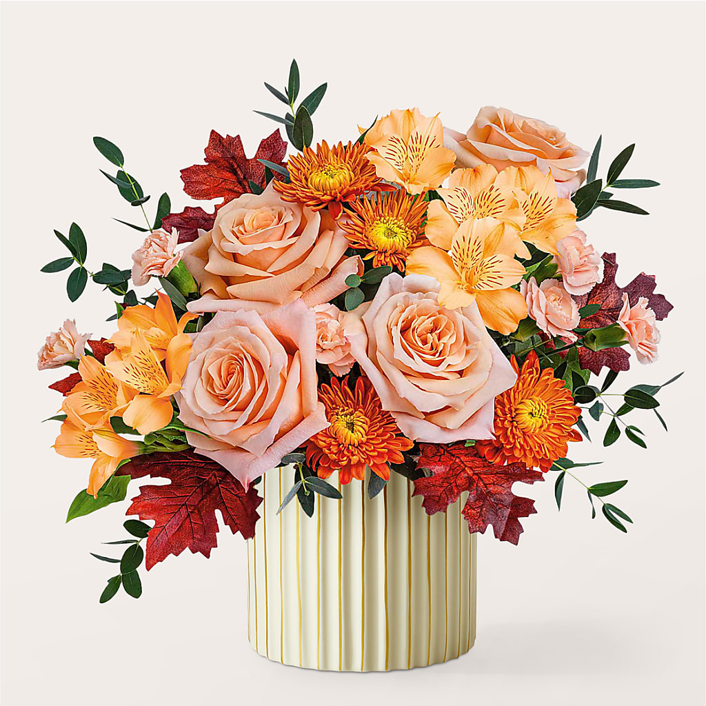 Spiced Latte Bouquet with Ivory Vase –  Althoff Floral, Cannon Falls MN