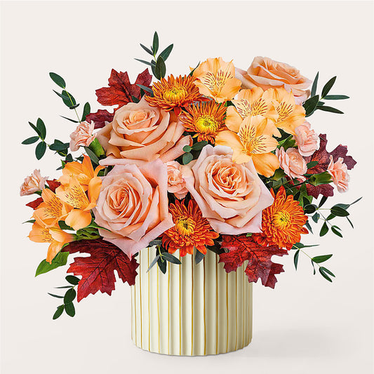 Spiced Latte Bouquet with Ivory Vase –  Althoff Floral, Cannon Falls MN