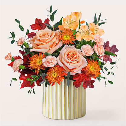 Spiced Latte Bouquet with Ivory Vase –  Althoff Floral, Cannon Falls MN