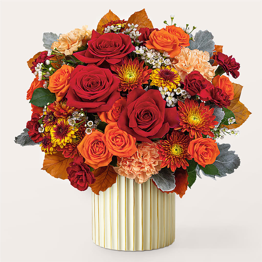 Merlot Bouquet with Ivory Vase –  Althoff Floral, Cannon Falls MN