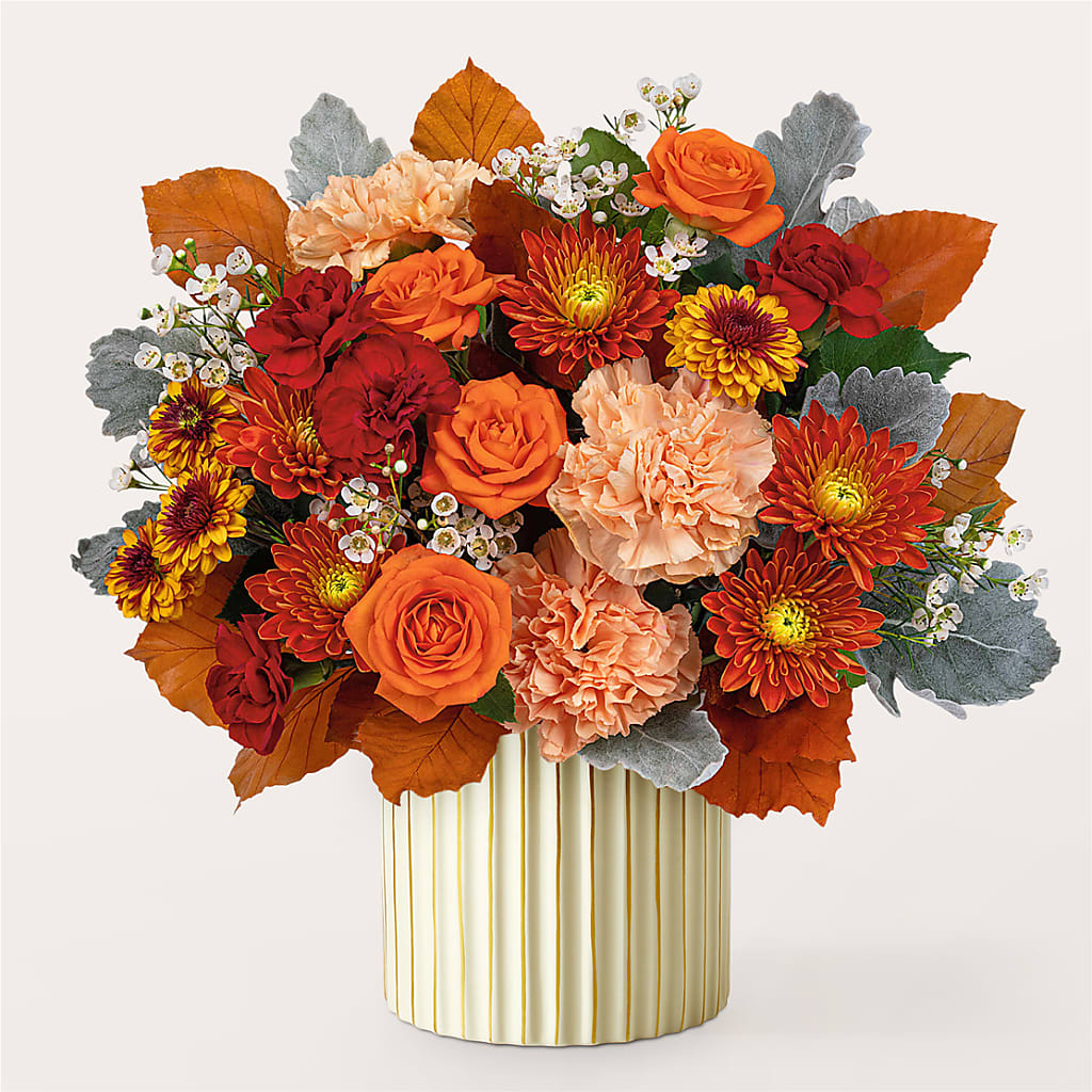 Merlot Bouquet with Ivory Vase –  Althoff Floral, Cannon Falls MN